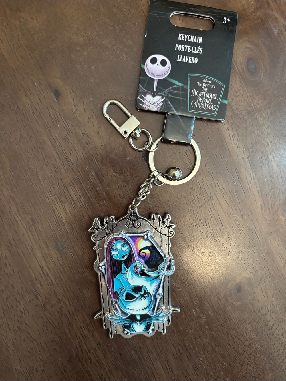Brand new  The Nightmare Before Christmas Sally & Jack Blue Metal Keychain